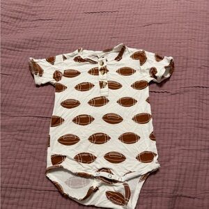 Kate Quinn Brown and White Football Bodysuit